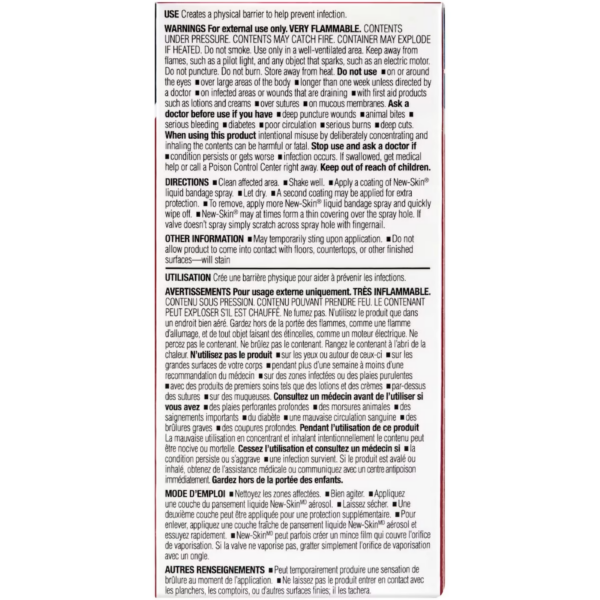 03322 - New-Skin Liquid Bandage Spray - 28.5 g - Back 03322 - New-Skin Liquid Bandage Spray - 28.5 g - Back