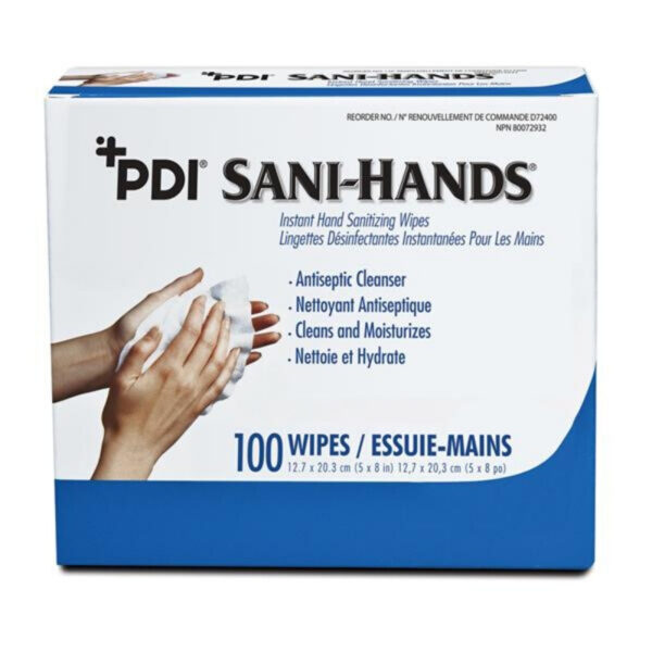Sani-Hands Alcohol Gel Hand Towelettes (100/Box)