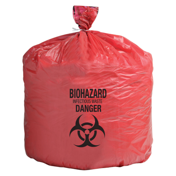 Infectious Waste Bags - Red - 58.4 x 61 cm (50Pack) for first aid supplies