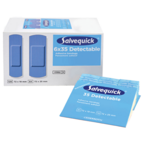 03464 Salvequick Blue Plastic Detectable Bandage Refills (6 x 35Pack)