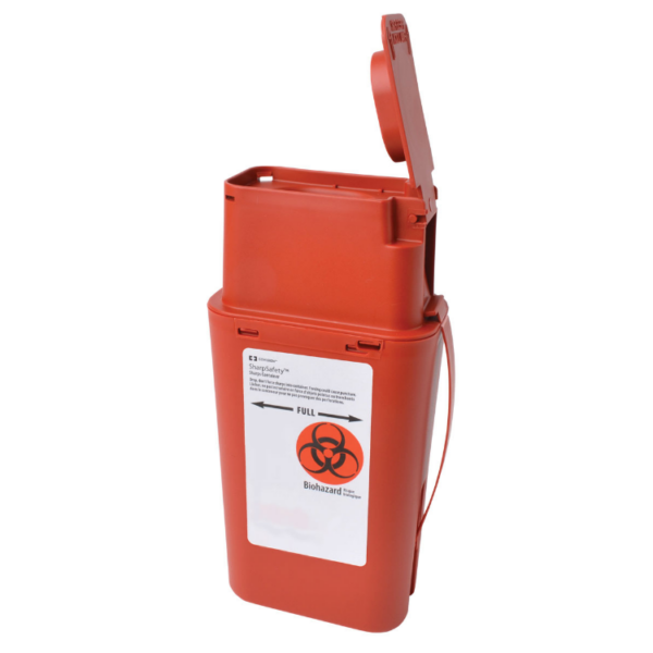 Sharps Biohazard Transport Container - 946 mL - workplace safety