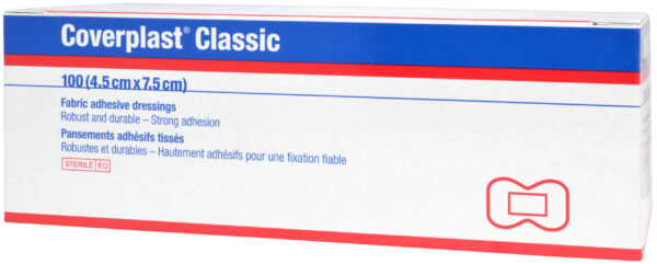 Coverplast - Fabric Bandages - Fingertip Small - 4.4 x 5.1cm (50/Box) Coverplast - Fabric Bandages - Fingertip Small - 4.4 x 5.1cm (50/Box)