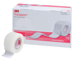 Transpore Surgical Plastic Tape - 2.5 cm x 9.1 m (12 Rolls/Box) Transpore Surgical Plastic Tape - 2.5 cm x 9.1 m (12 Rolls/Box)