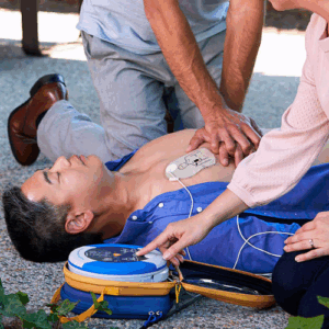 HeartSine AED in Action 500x500 HeartSine AED in Action 500x500